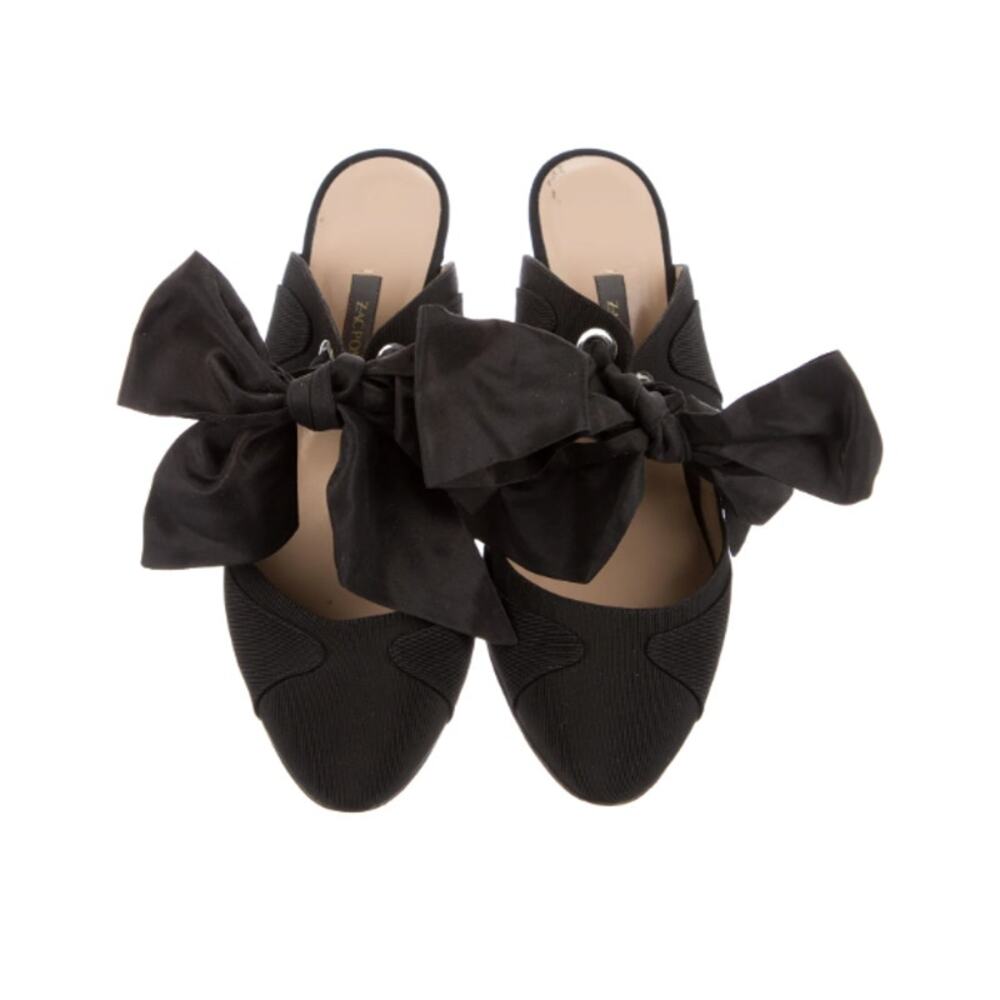 Zac Posen Olive Green Mule Pumps with Bows, size 39 - Picture 10 of 10